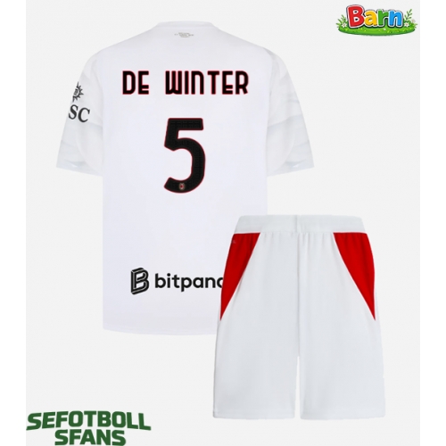 AC Milan Koni De Winter #5 Bortaställ Barn 2026-27 Kortärmad (+ Korta byxor)